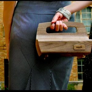 Supplii black walnut tote purse clutch handbag